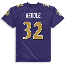 Load image into Gallery viewer, Eric Weddle #32 Baltimore Ravens Youth Purple Color Rush Player Game Jersey