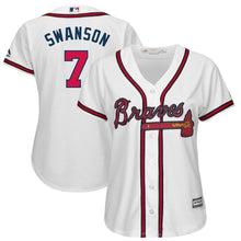 Load image into Gallery viewer, Dansby Swanson #7 Atlanta Braves Women's White Home Cool Base Player Jersey
