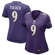 Load image into Gallery viewer, Justin Tucker #9 Baltimore Ravens Women's Purple Game Jersey