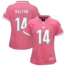 Load image into Gallery viewer, Andy Dalton #14 Cincinnati Bengals Youth Girls Pink Bubble Gum Jersey