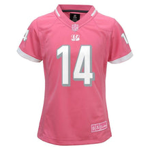 Load image into Gallery viewer, Andy Dalton #14 Cincinnati Bengals Youth Girls Pink Bubble Gum Jersey