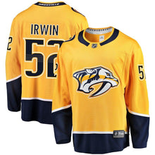 Load image into Gallery viewer, Fanatics Branded Matt Irwin Nashville Predators Gold Breakaway Player Jersey
