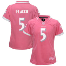 Load image into Gallery viewer, Flacco Baltimore #5 Ravens Youth Girls Pink Bubble Gum Jersey