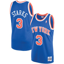 Load image into Gallery viewer, John Starks #3 New York Knicks Blue 1991-92 Hardwood Classics Mens Swingman Jersey