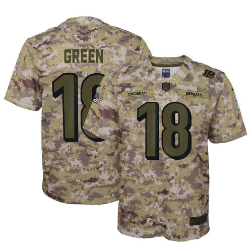 A.J. Green #18 Cincinnati Bengals Youth Camo Salute to Service Game Jersey