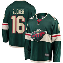 Load image into Gallery viewer, Fanatics Branded Jason Zucker Minnesota Wild Green Breakaway Jersey
