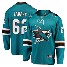 Load image into Gallery viewer, Fanatics Branded Kevin Labanc San Jose Sharks Teal Breakaway Jersey