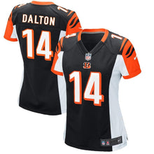 Load image into Gallery viewer, Andy Dalton #14 Cincinnati Bengals Women&#39;s Black Limited Jersey