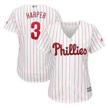 Load image into Gallery viewer, Bryce Harper #3 Philadelphia Phillies Women's White Home Cool Base Replica