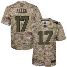 Load image into Gallery viewer, Josh Allen #17 Buffalo Bills Youth Camo Salute to Service Game Jersey