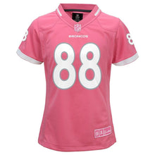 Load image into Gallery viewer, Demaryius Thomas #88 Denver Broncos Girls Youth Pink Bubble Gum Jersey