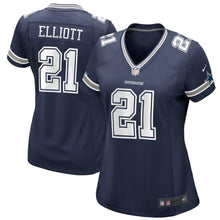 Load image into Gallery viewer, Ezekiel Elliott #21 Dallas Cowboys Women's Navy Game Jersey