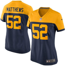 Load image into Gallery viewer, Clay Matthews #52 Green Bay Packers Women's Navy Alternate Game Jersey