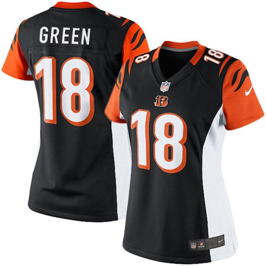 AJ Green #18 Cincinnati Bengals Women's Black Limited Jersey