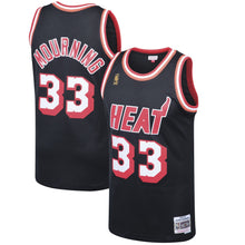 Load image into Gallery viewer, Alonzo Mourning #33 Miami Heat Black 1996-97 Hardwood Classics Mens Swingman Jersey