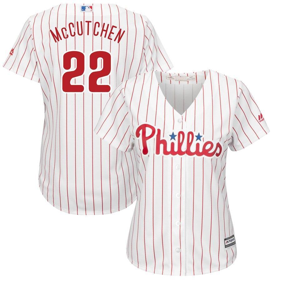 Andrew McCutchen #22 Philadelphia Phillies Women's White Cool Base