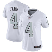 Load image into Gallery viewer, Derek Carr #4 Oakland Raiders Women's White Vapor Untouchable Color Rush Limited Player Jersey