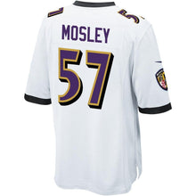 Load image into Gallery viewer, C.J. Mosley #57 Baltimore Ravens Youth White/Black/Purple Game Jersey