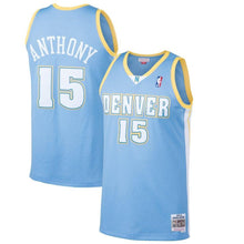 Load image into Gallery viewer, Carmelo Anthony #15 Denver Nuggets Light Blue 2003-04 Hardwood Classics Mens Swingman Jersey