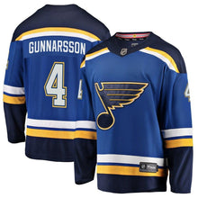 Load image into Gallery viewer, Fanatics Branded Carl Gunnarsson St. Louis Blues Blue Breakaway Player Jersey