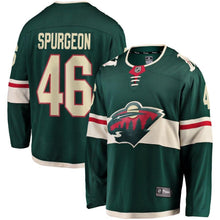 Load image into Gallery viewer, Fanatics Branded Jared Spurgeon Minnesota Wild Green Breakaway Jersey