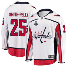 Load image into Gallery viewer, Fanatics Branded Devante Smith-Pelly Washington Capitals White 2018 Stanley Cup Champions Away Breakaway Player Jersey