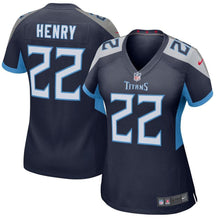 Load image into Gallery viewer, Derrick Henry #22 Tennessee Titans Women's Navy New 2018 Game Jersey