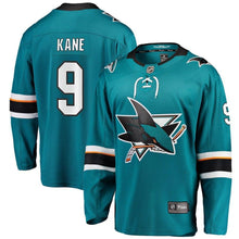 Load image into Gallery viewer, Fanatics Branded Evander Kane San Jose Sharks Teal Breakaway Player Jersey