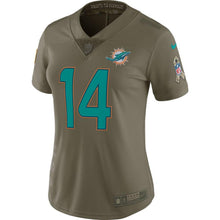 Load image into Gallery viewer, Jarvis Landry #14 Miami Dolphins Women's Olive Salute to Service Limited Jersey