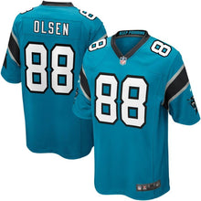 Load image into Gallery viewer, Greg Olsen #8 Carolina Panthers Youth White/Black/Blue Game Jersey