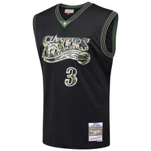 Load image into Gallery viewer, Allen Iverson #3 Philadelphia 76ers Black 2000-01 Straight Fire Camo Mens Swingman Jersey