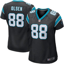 Load image into Gallery viewer, Greg Olsen #88 Carolina Panthers Women's Black Game Jersey