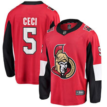 Load image into Gallery viewer, Fanatics Branded Cody Ceci Ottawa Senators Red Breakaway Player Jersey