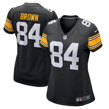 Load image into Gallery viewer, Antonio Brown #84 Pittsburgh Steelers Women&#39;s Black Alternate Game Jersey