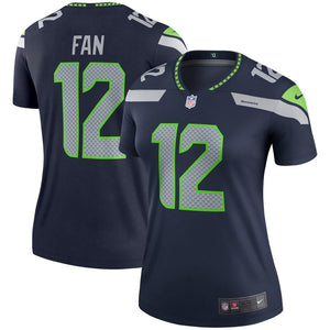 12s Seattle Seahawks Women's College Navy Legend Jersey