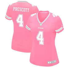 Load image into Gallery viewer, Dak Prescott #4 Dallas Cowboys Women's Pink Game Jersey