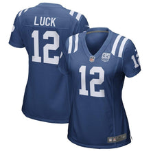 Load image into Gallery viewer, Andrew Luck #12 Indianapolis Colts Women&#39;s Royal 35th Season Game Jersey