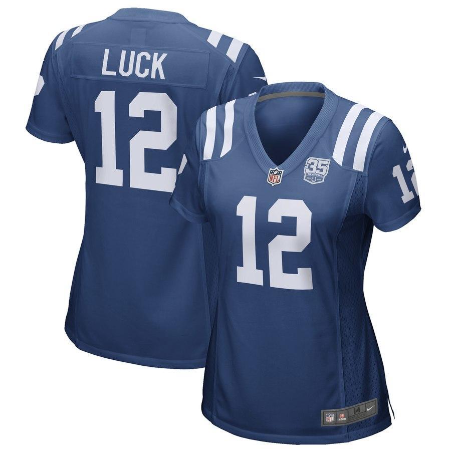 Andrew Luck #12 Indianapolis Colts Women's Royal 35th Season Game Jersey