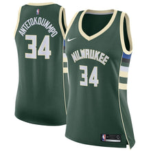 Load image into Gallery viewer, Giannis Antetokounmpo #34 Milwaukee Bucks Women's Green - Icon Edition
