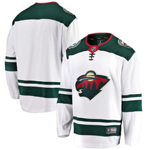 Load image into Gallery viewer, Fanatics Branded Minnesota Wild White Breakaway Away Jersey