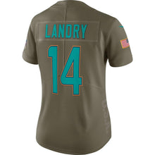 Load image into Gallery viewer, Jarvis Landry #14 Miami Dolphins Women's Olive Salute to Service Limited Jersey