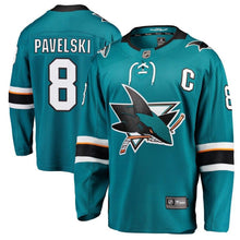 Load image into Gallery viewer, Fanatics Branded Joe Pavelski San Jose Sharks Teal Breakaway Player Jersey