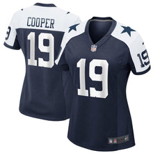 Load image into Gallery viewer, Amari Cooper #19 Dallas Cowboys Women&#39;s Navy Throwback Game Jersey