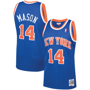 Anthony Mason #14 New York Knicks Blue 1991-92 Hardwood Classics Mens Swingman Jersey