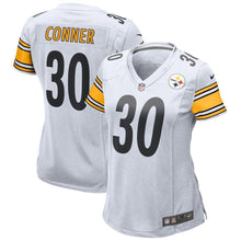 Load image into Gallery viewer, James Conner #30 Pittsburgh Steelers Women's White/Black Game Jersey