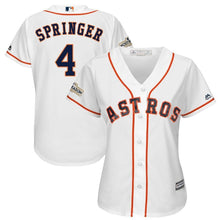 Load image into Gallery viewer, George Springer #4 Houston Astros Women's White 2017 Postseason