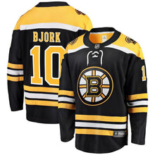 Load image into Gallery viewer, Fanatics Branded Anders Bjork Boston Bruins Black Home Breakaway Player Jersey