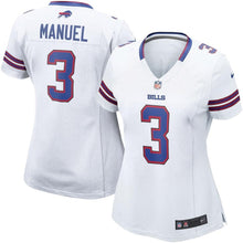Load image into Gallery viewer, EJ Manuel #3 Buffalo Bills Women's White/Royal Game Jersey