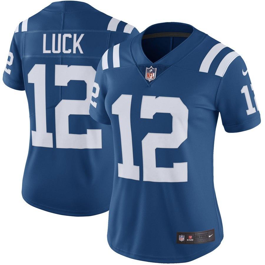 Andrew Luck #12 Indianapolis Colts Women's Royal Color Rush Limited Jersey