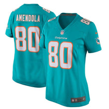 Load image into Gallery viewer, Danny Amendola #80 Miami Dolphins Women's Aqua New 2018 Game Jersey